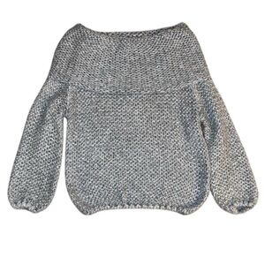 Elegant Off-the-Shoulder Gray Sweater